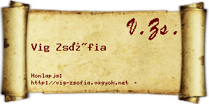 Vig Zsófia névjegykártya