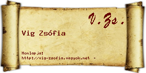 Vig Zsófia névjegykártya